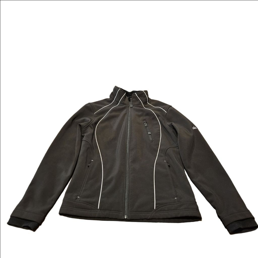 Women's Snozu Black Softshell Jacket M with White Trim